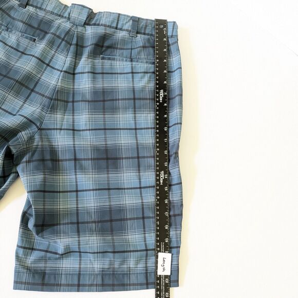 NIKE GOLF Shorts Men's Size 34 Inseam 12" Blue/Black Plaid Dri-Fit - Picture 10 of 12